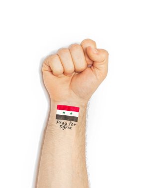 hand of a young caucasian man making a gesture of support and strength