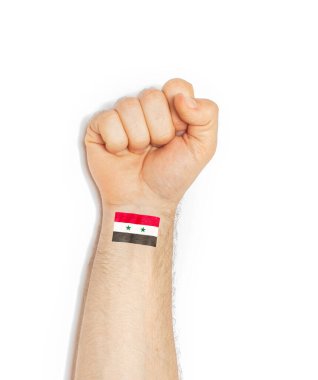 hand of a young caucasian man making a gesture of support and strength