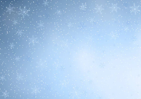 Kerst Achtergrond Met Decoratieve Vallende Sneeuwvlokken Ontwerp — Stockvector