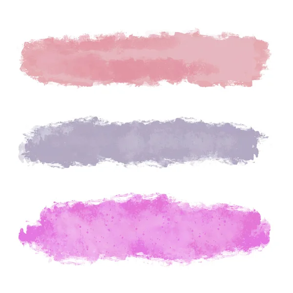Collection Grunge Brush Strokes Pastel Colours — Stock Vector