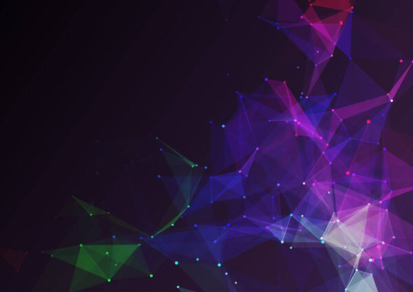 Abstract background with a low poly network communications design