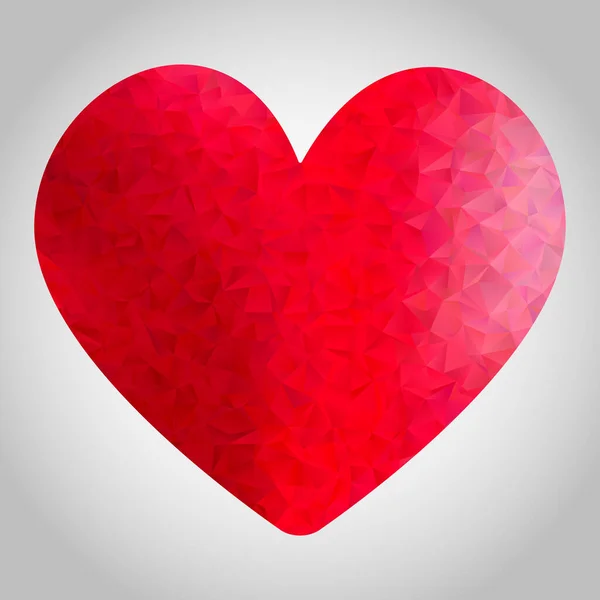 Diseño Corazón Poli Bajo Para Día San Valentín — Vector de stock