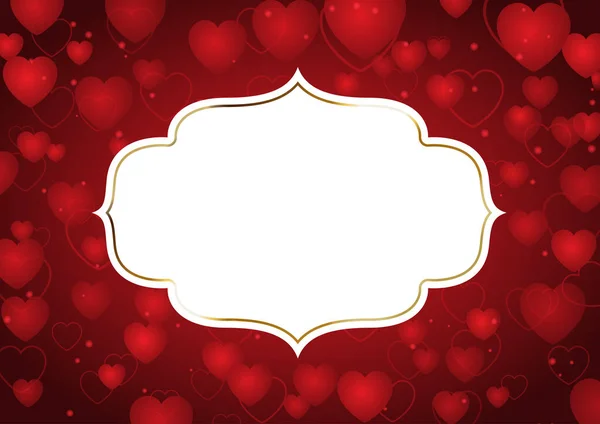 Valentinstag Hintergrund Mit Dekorativem Rahmen Auf Herzen Design — Stockvektor