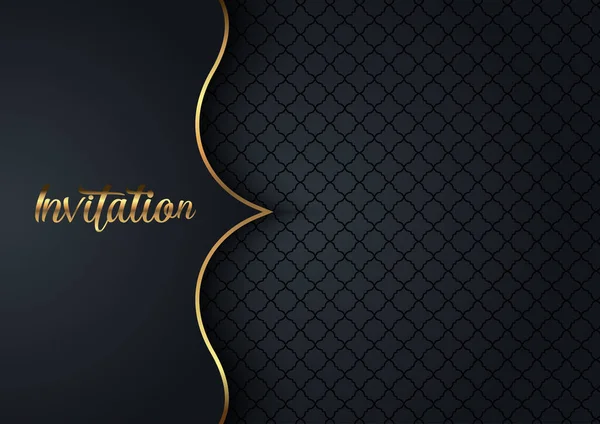 Fondo Invitación Con Elegante Diseño Dorado Negro — Vector de stock