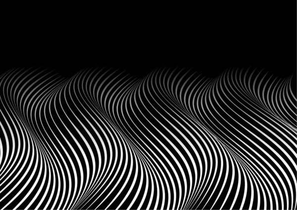 Abstrakter Monochromer Hintergrund Mit Geschwungenen Linien — Stockvektor