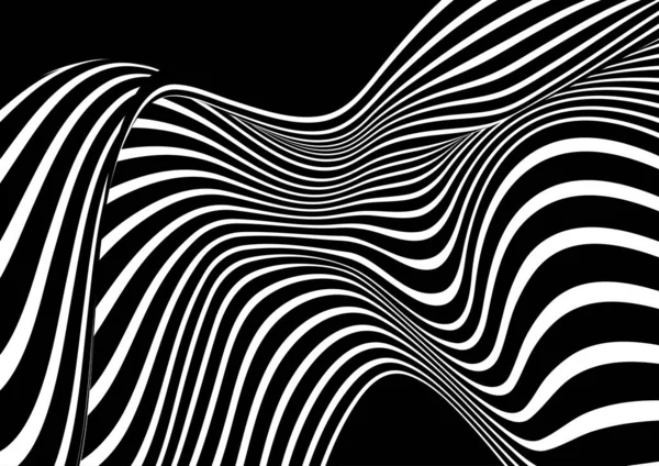 Monotone Abstrait Illusion Optique Conception Fond — Image vectorielle