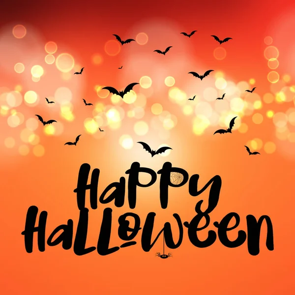 Happy Halloween Bakgrund Med Bat Silhuetter — Stock vektor