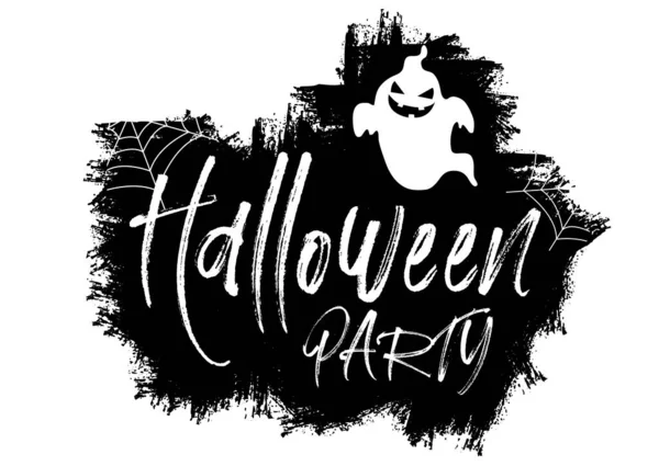 Grunge Stil Halloween Bakgrund Med Text Och Ghost — Stock vektor