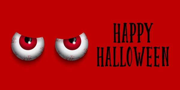 Halloween Banner Złymi Oczami Design — Wektor stockowy