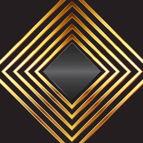 Абстрактний Фон Металевою Золотою Діамантовою Рамкою — стоковий вектор