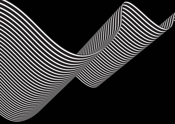 Fond Abstrait Avec Des Rayures Fluides Noires Blanches — Image vectorielle