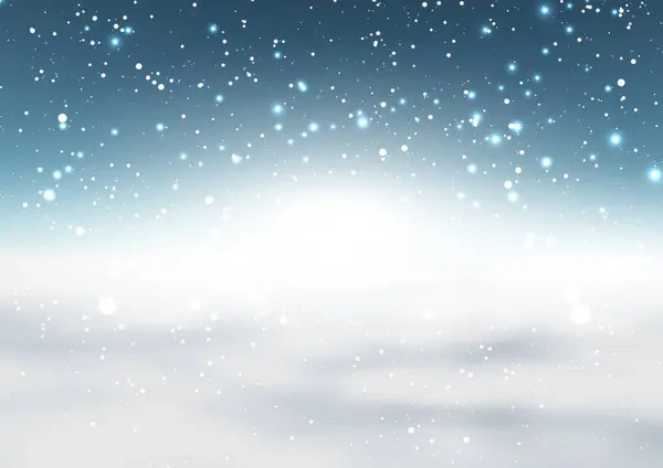 Fundo Natal Com Uma Paisagem Desfocada Neve — Vetor de Stock