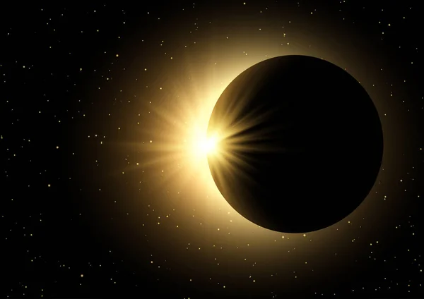日食のデザインの宇宙空の背景 — ストックベクタ