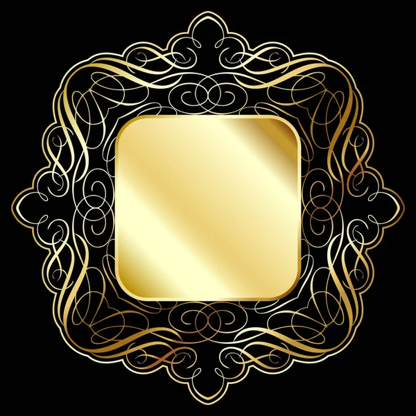 Elegant Bakgrund Med Dekorativ Guld Ram — Stock vektor