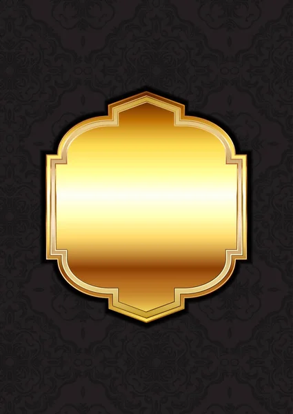 Декоративна Золота Рамка Темному Фоні — стоковий вектор