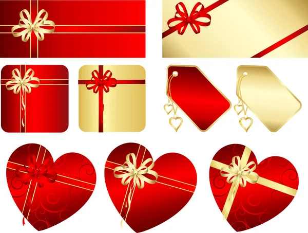 Verschiedene Valentinstagsgeschenke Und Etiketten — Stockvektor