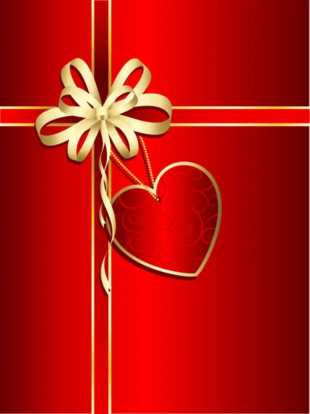 Valentinstagsgeschenk Mit Herzförmigem Etikett — Stockvektor