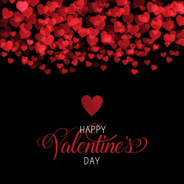 Decorative Valentine Day Background Red Hearts Design — Stock Vector