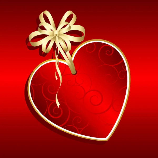 Étiquette Saint Valentin Avec Arc — Image vectorielle