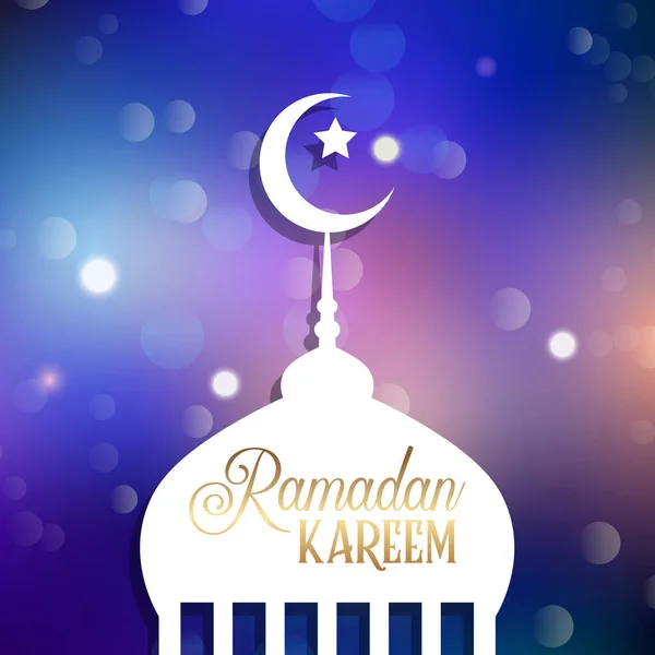 Ramadan Kareem Sfondo Con Silhouette Della Moschea — Vettoriale Stock
