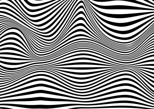 Fond Rayé Abstrait Avec Effet Illusion Optique — Image vectorielle
