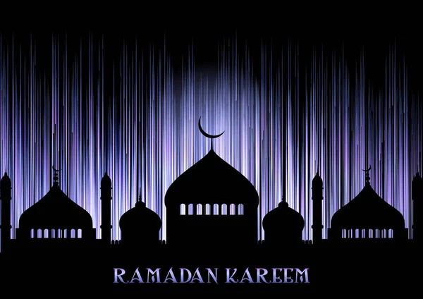 Ramadán Kareem Fondo Con Silueta Mezquita — Archivo Imágenes Vectoriales