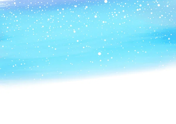 Weihnachten Hintergrund Mit Schnee Auf Aquarell Textur — Stockvektor