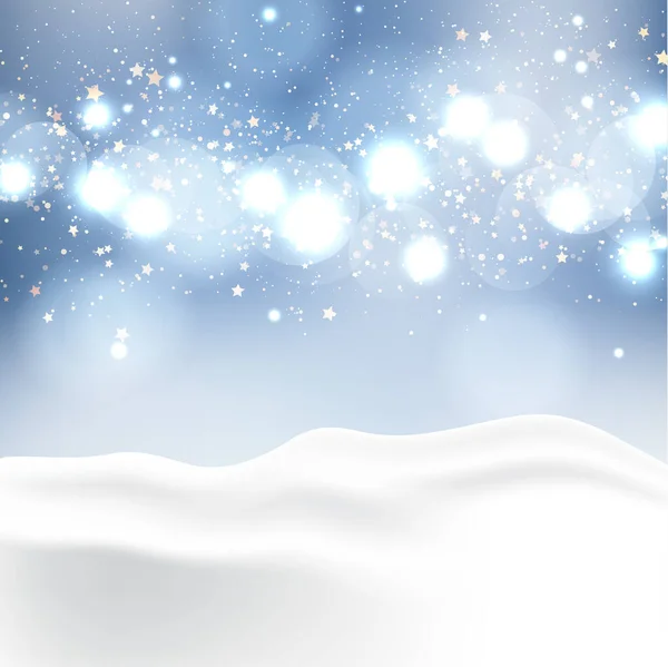 Рождественский Фон Снежным Ландшафтом Звездным Дизайном — стоковый вектор