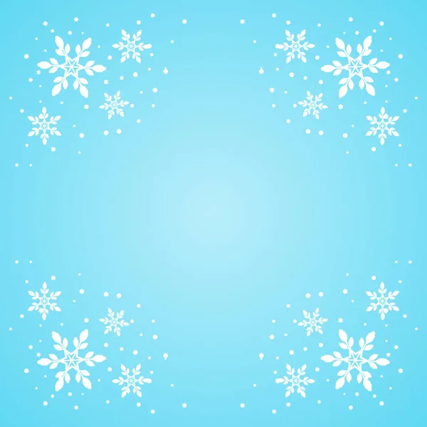 Kerstmis Achtergrond Met Een Rand Sneeuwvlok — Stockvector