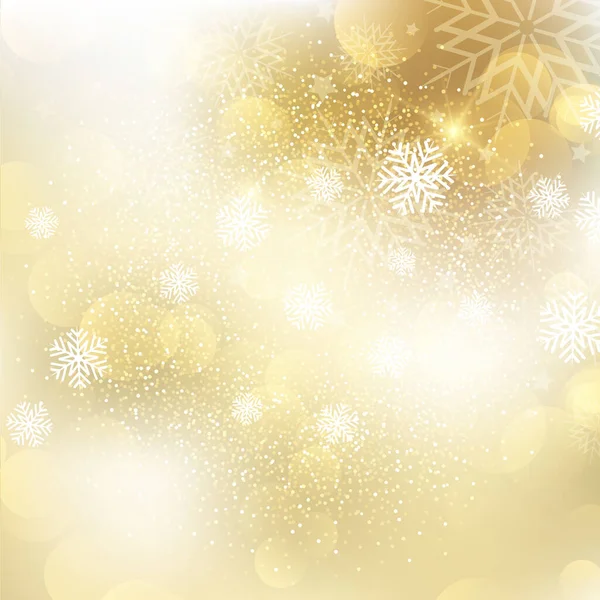 Kerstmis Achtergrond Met Gouden Sneeuwvlok Design — Stockvector