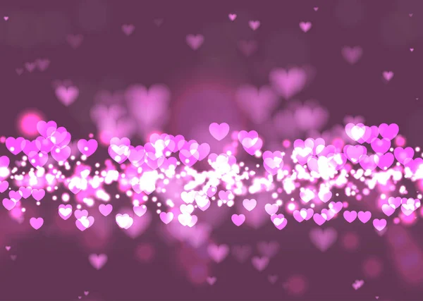 Fond Saint Valentin Avec Des Lumières Bokeh Forme Coeur — Image vectorielle