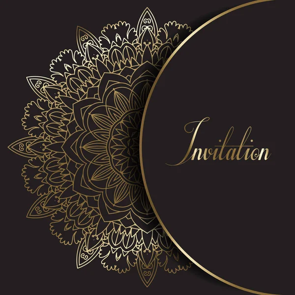 Elegante Invitación Con Diseño Decorativo Mandala — Vector de stock