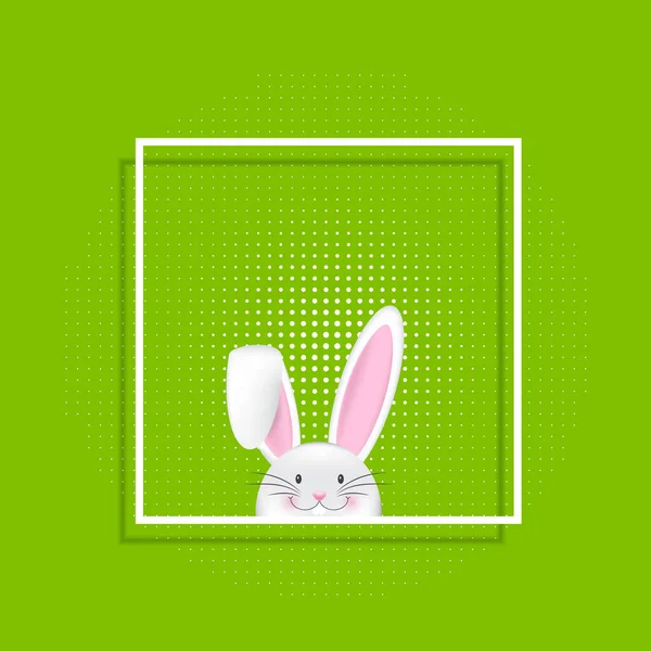 Милый Пасхальный Кролик Белой Рамке — стоковый вектор