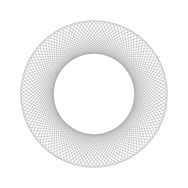 Szablon Spirografu Koncentryczna Faktura Ornamentu Symetryczny Element Ramy Harmonicznej Okrągły — Wektor stockowy