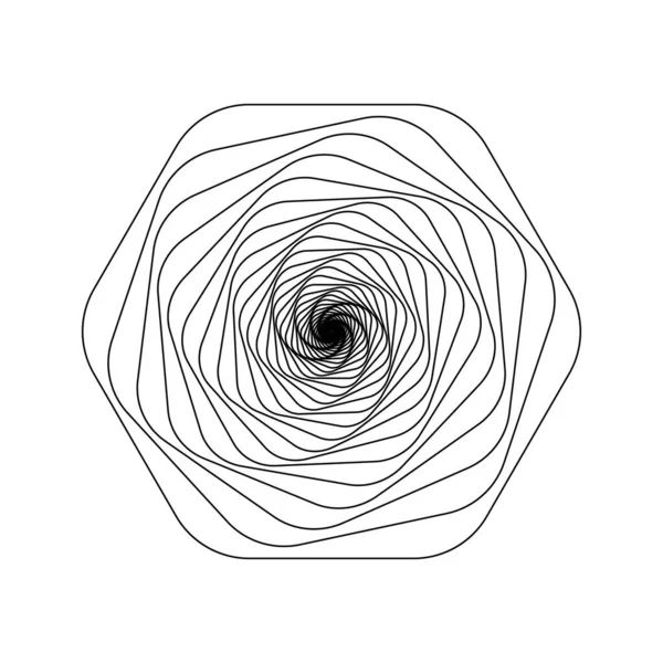 Rotação Favo Mel Hexágono Forma Espiral Torcida Modelo Espirográfico Ilusão —  Vetores de Stock