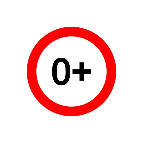Null Symbol Neugeborenes Geeignetes Symbol Nummer Roten Kreis Isoliert Auf — Stockvektor