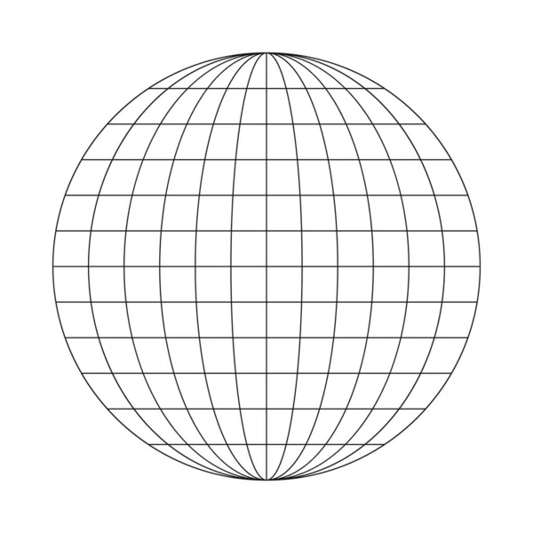 Ikona Drátové Koule Pozemská Planetární Značka Izolovaná Bílém Pozadí Symbol — Stockový vektor