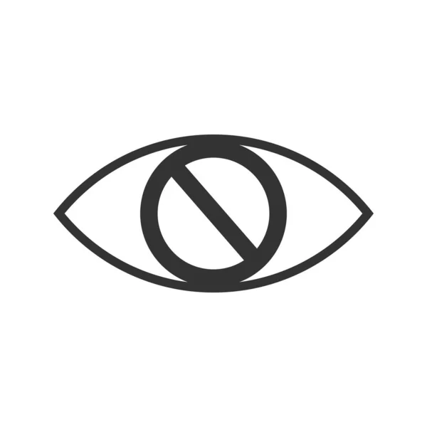 Ícone Conteúdo Sensível Olho Com Pupila Riscada Isolado Fundo Branco — Vetor de Stock