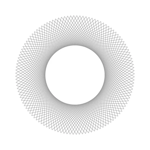 Graficzny Szablon Spirografu Okrągły Kształt Giloszu Odizolowany Białym Tle Koncentryczna — Wektor stockowy