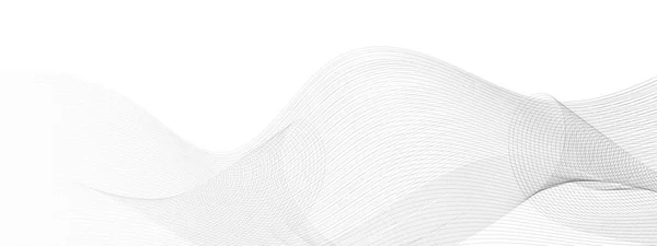 在白色背景上抽象的黑波线 曲线条纹设计 音乐音质 光学幻景壁纸 简约主义风格的矢量线性图解 — 图库矢量图片