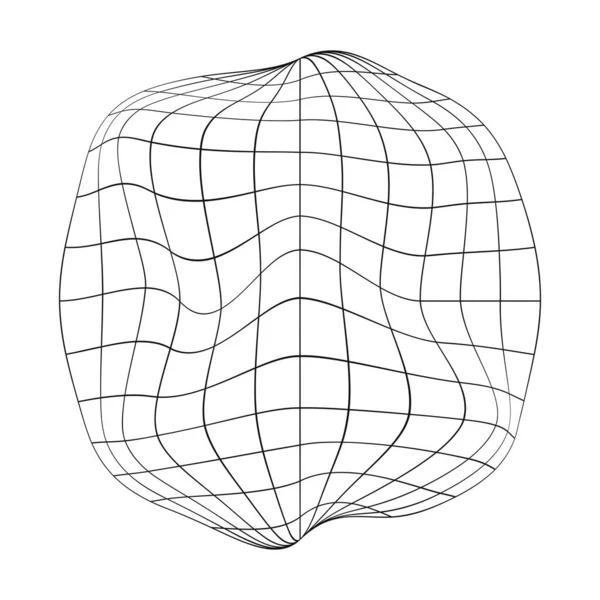Icône Globe Dégonflé Fusion Cadre Métallique Déformé Planète Terre Isolé — Image vectorielle