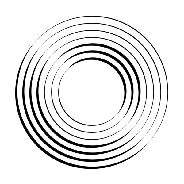 Icono Círculos Concéntricos Formas Anillo Asimétricas Símbolo Onda Radio Radar — Vector de stock
