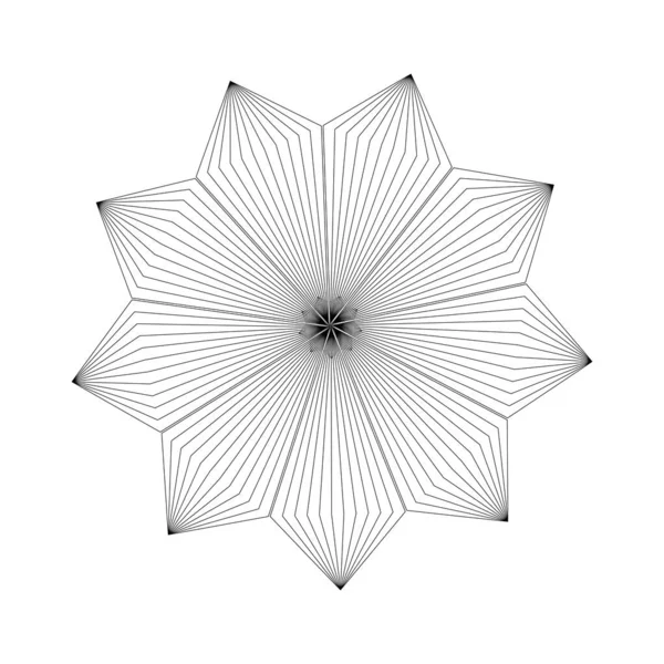 Blommar Prydnad Konsistens Spirografmall Grafisk Blomform Harmonisk Symmetrisk Wireframe Blommigt — Stock vektor
