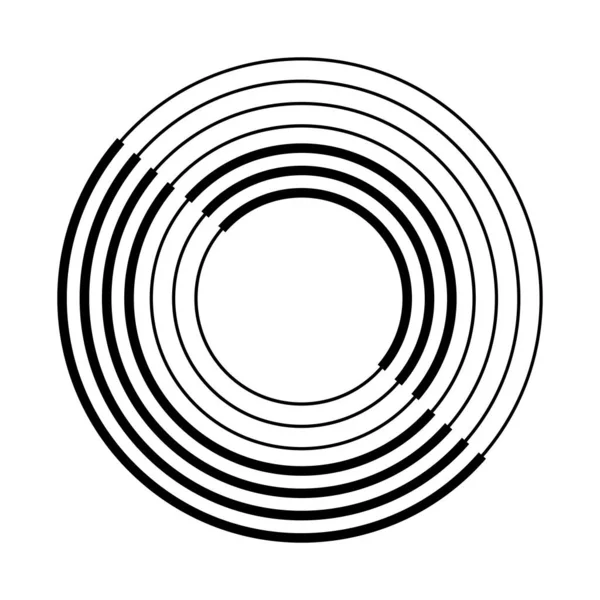 Icône Cercles Concentriques Répétitifs Anneaux Asymétriques Symbole Onde Radio Radar — Image vectorielle