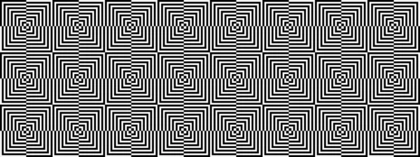 Muster Mit Optischer Täuschung Mit Schwarzen Und Weißen Quadraten Wiederholte — Stockvektor