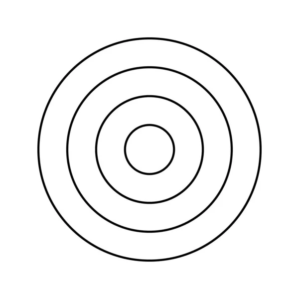 Cercles Concentriques Isolés Sur Fond Blanc Icône Ondulation Circulaire Vortex — Image vectorielle