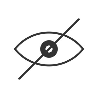 Göz ikonunun üstünü çizdim. Beyaz arkaplanda izole edilmiş hassas içerik sembolü. Sansür uyarısı şiddet veya çıplaklık sahneleri içeren bir görüntü veya video gizleme işareti. Vektör özet çizimi