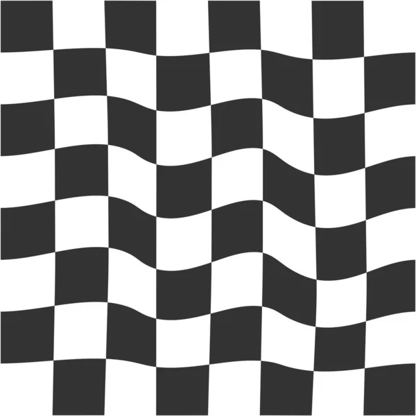 Siyah Beyaz Satranç Tahtası Dokusunu Bozmuş Ekoseli Görsel Yanılsama Çarpık — Stok Vektör