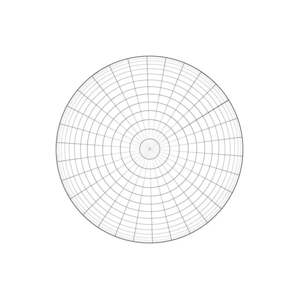 Sphere Wireframe Symbol Ansicht Von Oben Kugelmodell Kugelförmig Gitterball Isoliert — Stockvektor