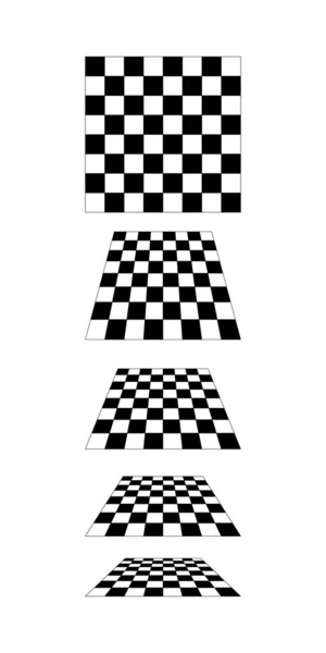 Шахматная Плоскость Перспективе Изолированы Белом Фоне Плиточный Пол Наклонная Текстура — стоковый вектор